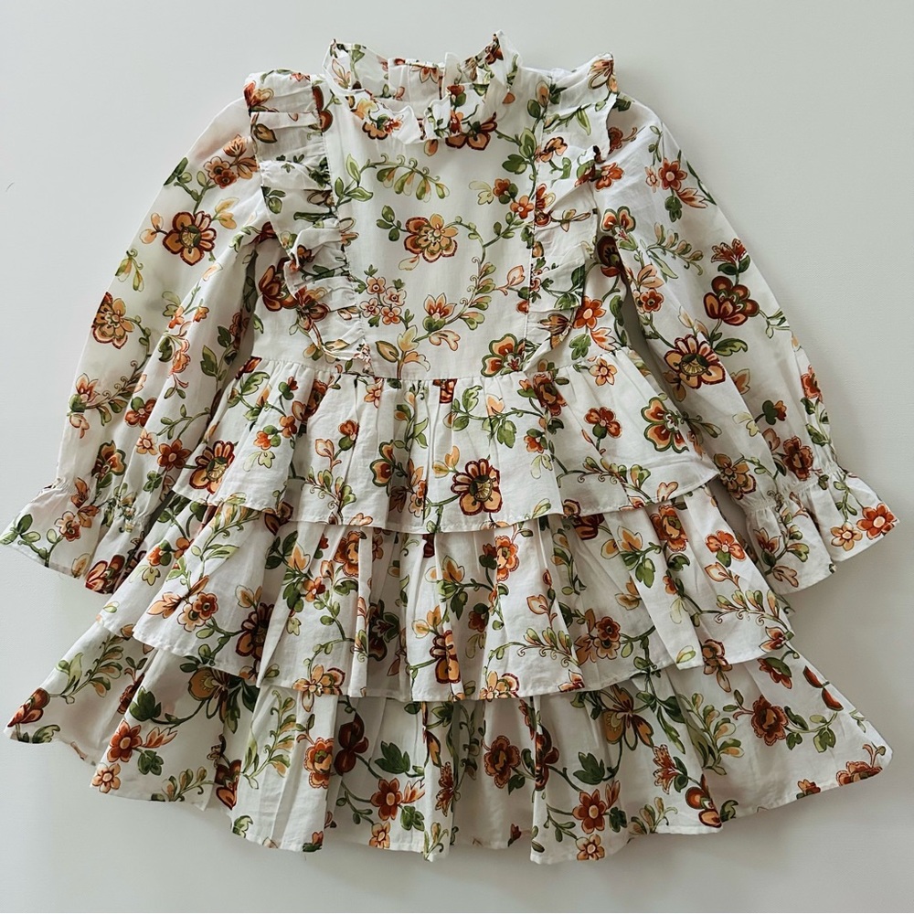 Janie and Jack Girls 5 Floral Ruffle Dress